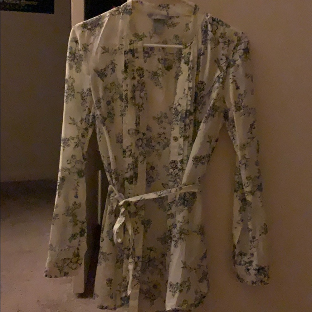 Cream tie blouse